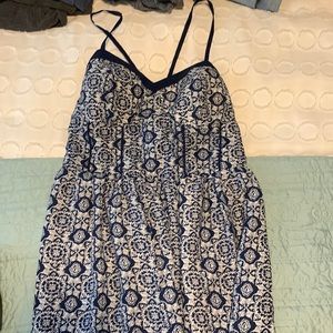 Blue & white straps sun dress